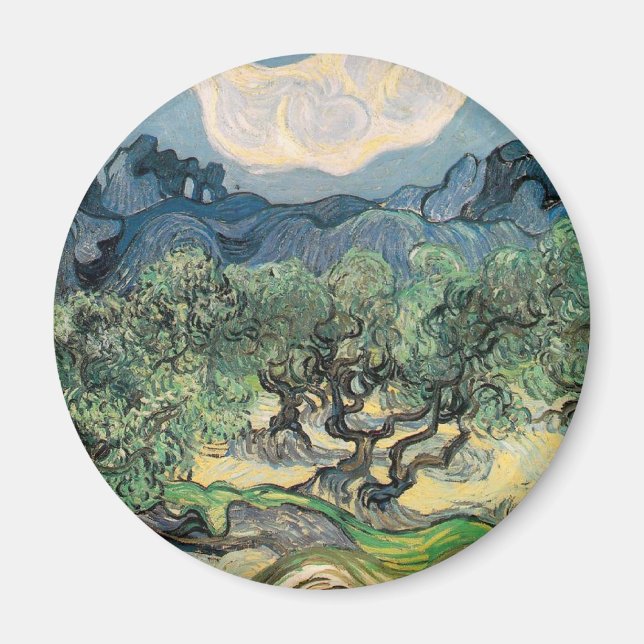 die Olivenbäume, 1889, Vincent van Gogh Magnet (Vorne)