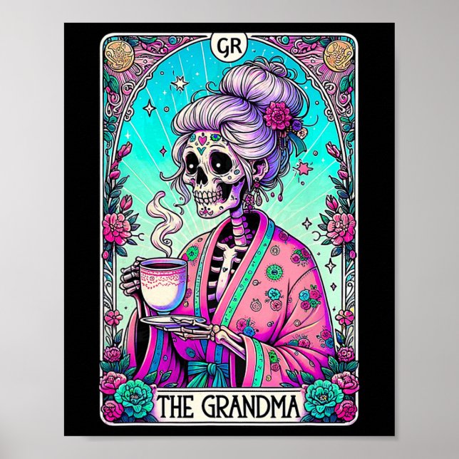 Die Oma Tarot Card Skeleton Mütter Day Hexe Poster (Vorne)