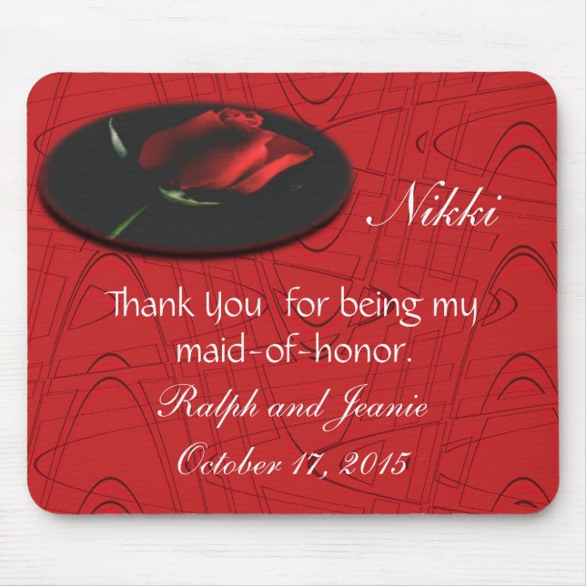 Die onBlkGraphic Rote Rose, fertigen besonders an Mousepad (Vorne)