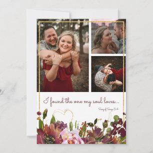 Die One Soul Lieben 3 Foto Burgundy Gold gefunden Save The Date