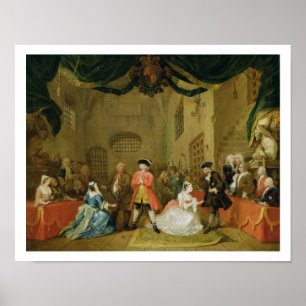 Die Oper des Bettlers, Szene III, Tat XI, 1729 (Öl Poster