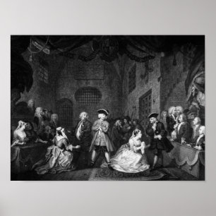 Die Oper des Bettlers, Szene III, Tat XI, c.1728 Poster
