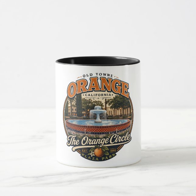 Die Orange Circle Fountain Kaffeetasse  (Zentrum)