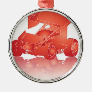 Die orange Winged Reflexion sprinten Auto Silbernes Ornament
