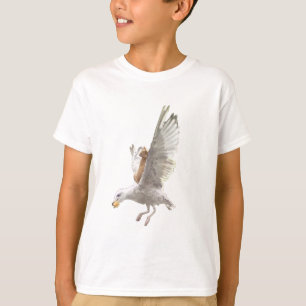 Die orangefarbene Katze und die Möwe T-Shirt