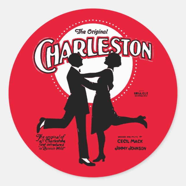 Die Original Charleston Dance Sheet Music 1923 Runder Aufkleber (Vorderseite)