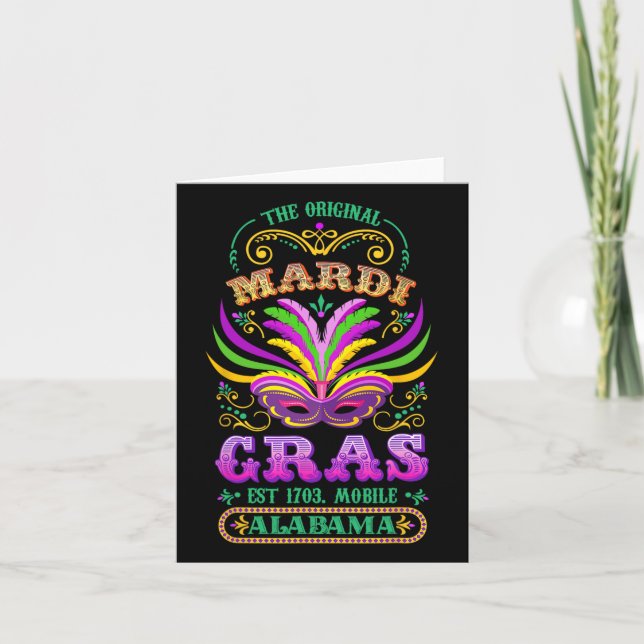 Die Original Mardi Gras Mobile Alabyma 1703 Karte (Vorderseite)