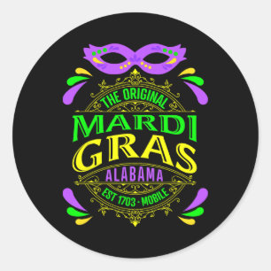 Die Original Mobile Alabyma Mardi Gras 2025 Runder Aufkleber