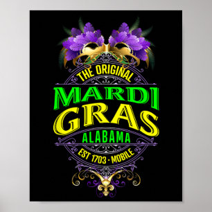 Die Original Mobile Alabyma Mardi Gras Poster