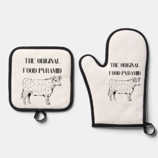 Die originelle Nahrungspyramide Ofenhandschuh & Topflappen-Set