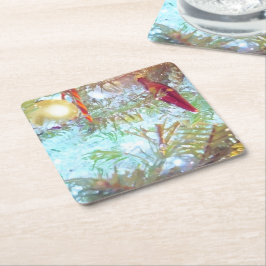 Die Ornamente der Feiertage im Licht Rechteckiger Pappuntersetzer