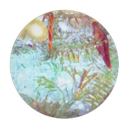 Die Ornamente der Feiertage im Licht Schneidebrett