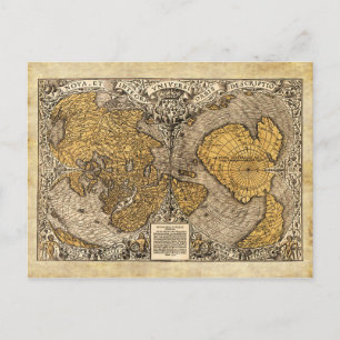 Die Orontius Finaeus Weltkarte, 1531 Postkarte