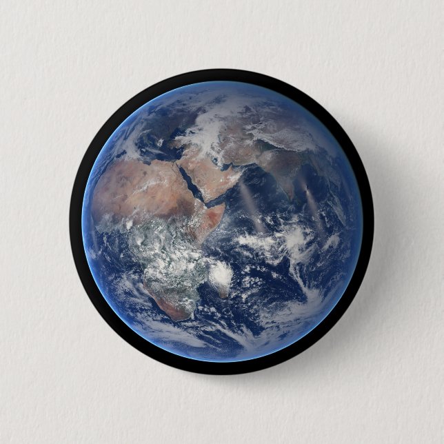 Die östliche Hemisphäre auf der Erde. Button (Vorderseite)