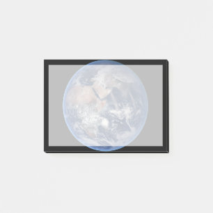 Die östliche Hemisphäre auf der Erde. Post-it Klebezettel