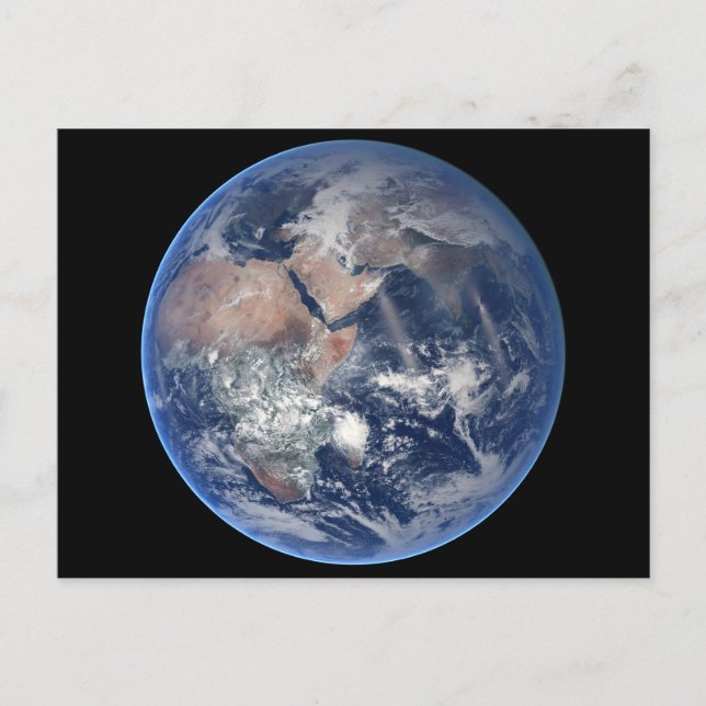 Die östliche Hemisphäre auf der Erde. Postkarte (Vorderseite)