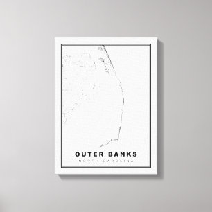Die Outer Banks Karte Leinwanddruck