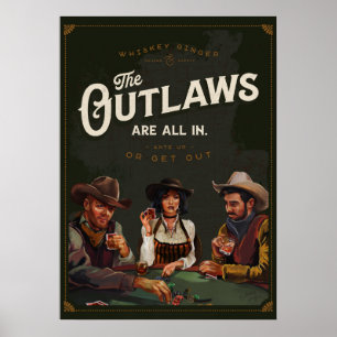 Die Outlaws sind alle in: Cowboy Poker Game Man Hö Poster