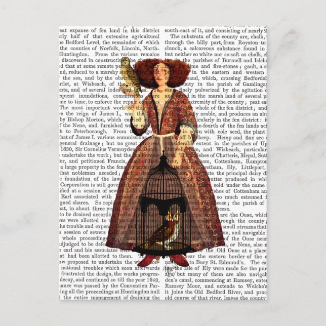 Die Owl Lady Postkarte (Vorderseite)