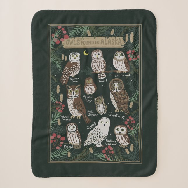 Die Owls in Alaska Sherpa Blanket gefunden Sherpadecke (Vorderseite)