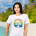 Die Palmen der Tropeninsel, die für Frauen individ Tri-Blend Shirt<br><div class="desc">Diese coolen personalisierten Sonnenuntergänge am Strand sind mit 3 Palmen geschmückt,  die an einem orangen und blauen Himmel mit gelben und grünen Akzenten an der Küste verziert sind. Pünktlich zur Sommerpause oder zu den Sommerferien oder zu den Kreuzfahrten an der Küste können Sie die T-Shirts für einen Familienausflug genießen.</div>