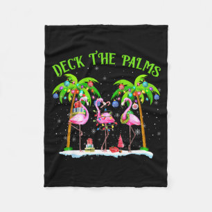 Die Palmen mit Flamingo Trocal Weihnachtslichtern  Fleecedecke