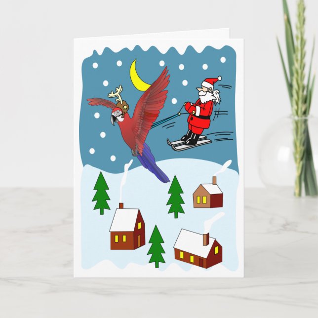 die Papageien-Karte Feiertagskarte (Vorderseite)