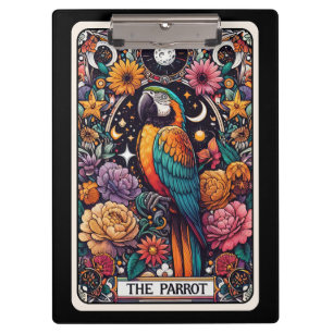 Die Papageien-Tarotkarte Mystische Boho-Spiritua Klemmbrett