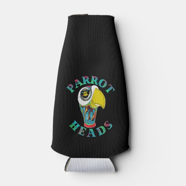 Die Papageienköpfe fächern in Sun-Designs. Flaschenkühler (Vorderseite)