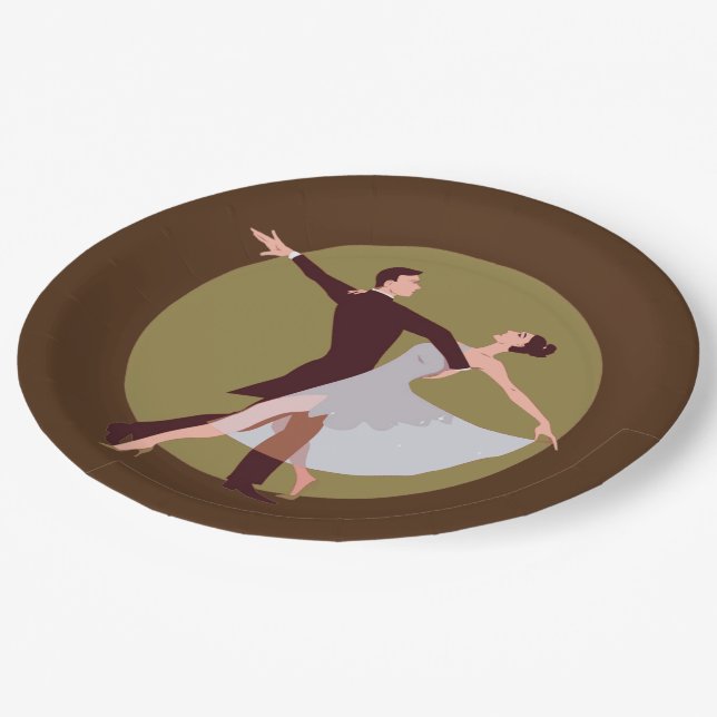 Die Papierplatte der Tänzer Pappteller (Schrägansicht)