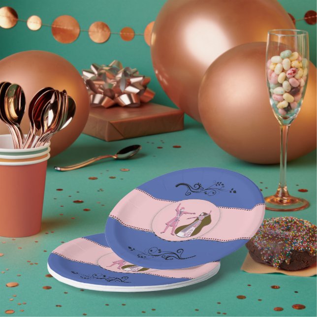 Die Papierplatte der Tänzer Pappteller (Multi)