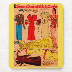 Die Papierpuppe Jane Arden aus den 1930er Jahren h Mousepad
