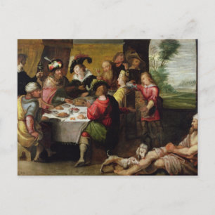 Die Parabel des reichen Mannes und des Lazarus Postkarte