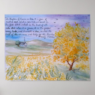 Die Parabel des Senfkorn-Aquarell-Plakats Poster