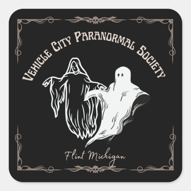Die paranormale Gesellschaft der Stadt Flint Michi Quadratischer Aufkleber (Vorderseite)