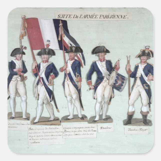Die Pariser Armee während der französischen Zeit Quadratischer Aufkleber (Vorderseite)