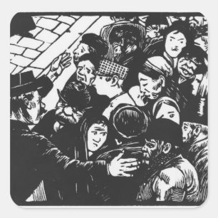 Die Pariser Menschenmenge von 1892 Quadratischer Aufkleber