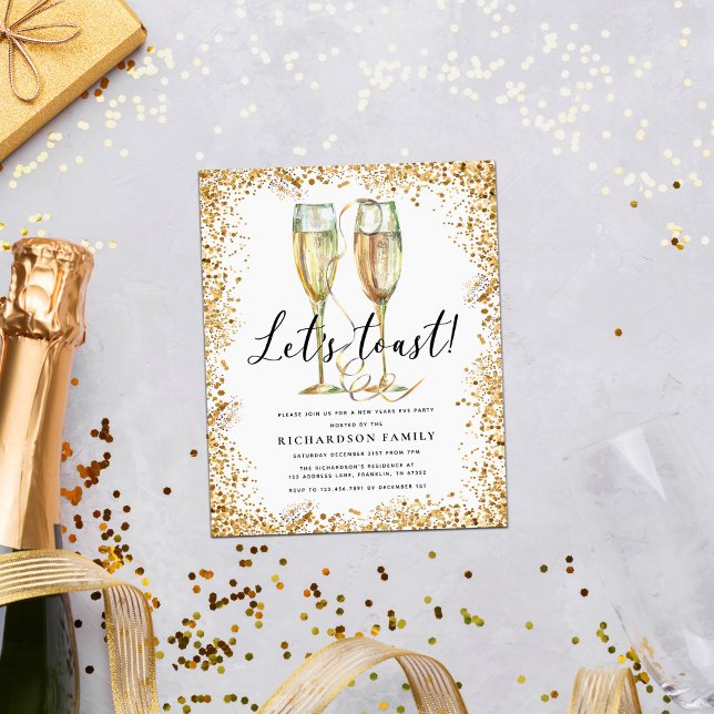 Die Party Einladung zum Toast des neuen Jahres des Flyer (Von Creator hochgeladen)