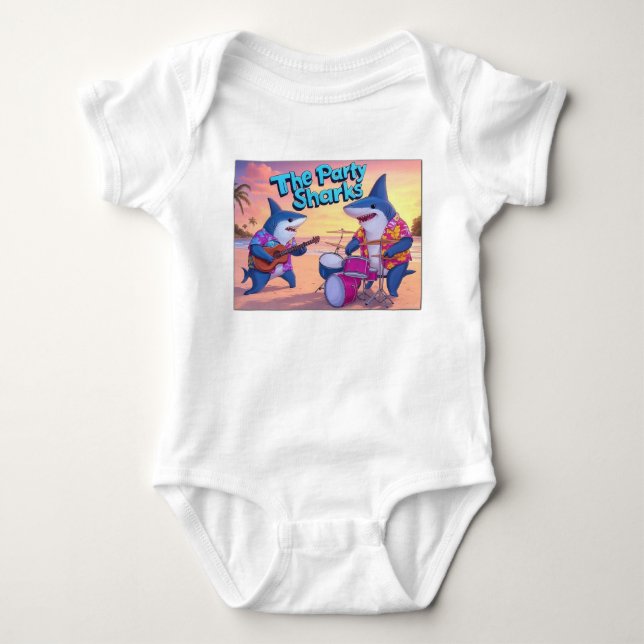 Die Party Sharks Band Baby Strampler (Vorderseite)