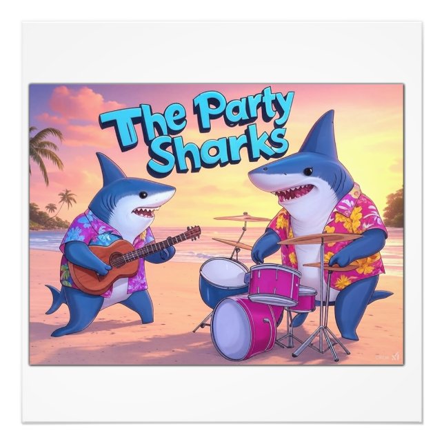Die Party Sharks Band Fotodruck (Vorne)