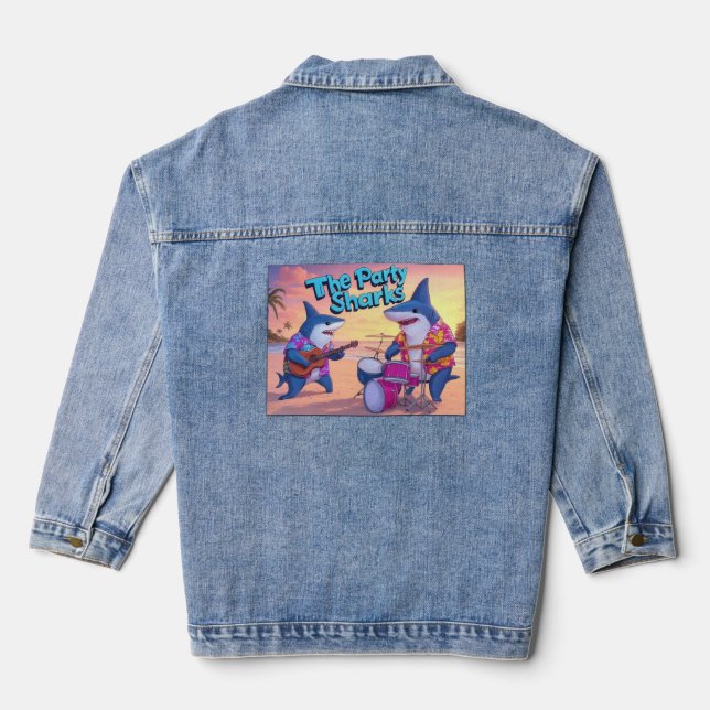 Die Party Sharks Band Jeansjacke (Rückseite)