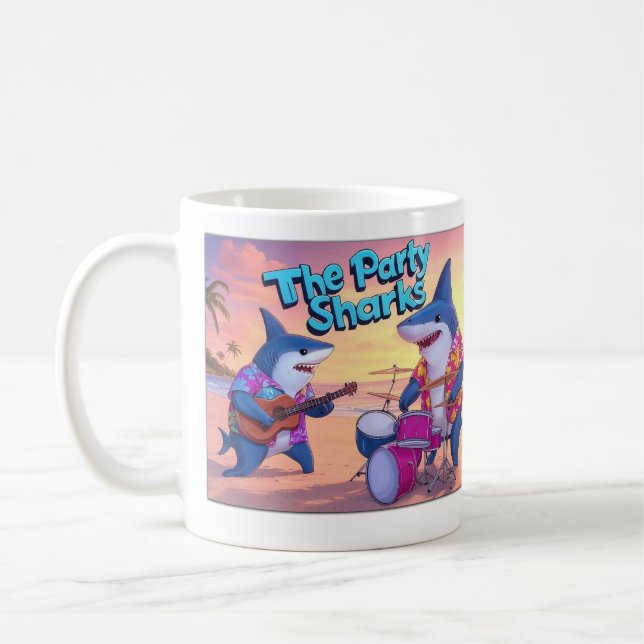 Die Party Sharks Band Kaffeetasse (Links)