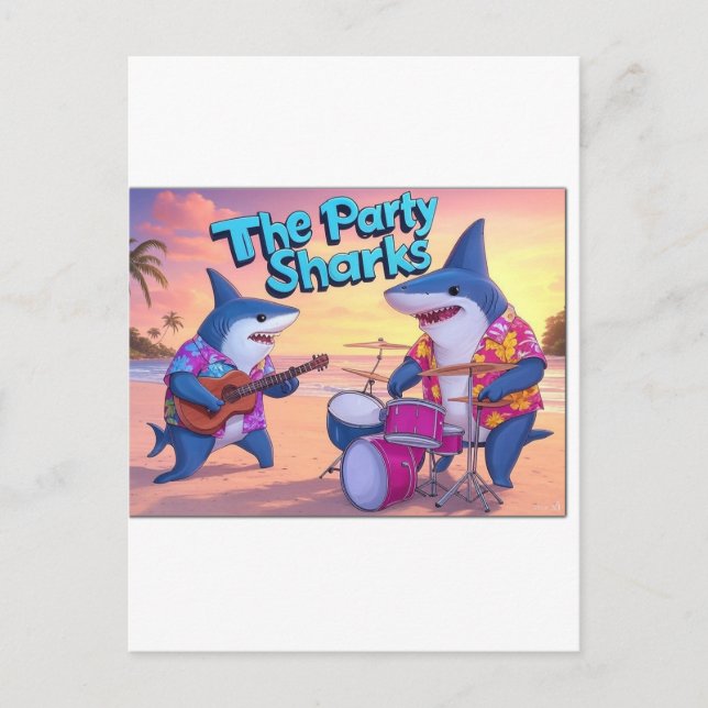 Die Party Sharks Band Postkarte (Vorderseite)