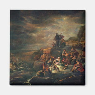 Die Passage des Roten Meeres (Öl auf Leinwand) Magnet