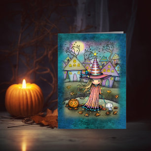 Die Pastell-Viertel-Halloween-Kunstkarte Karte