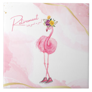Die Pensionierung steht dir gut! Flamingo in Sneak Fliese