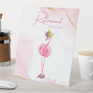 Die Pensionierung steht dir gut! Flamingo in Sneak Sockelschild