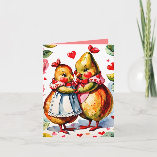 Die perfekte Birne: Punny Valentine Card Karte (Vorderseite)
