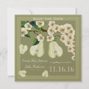 Die perfekte Birnenblütenzweig-Save-the-Date Einladung