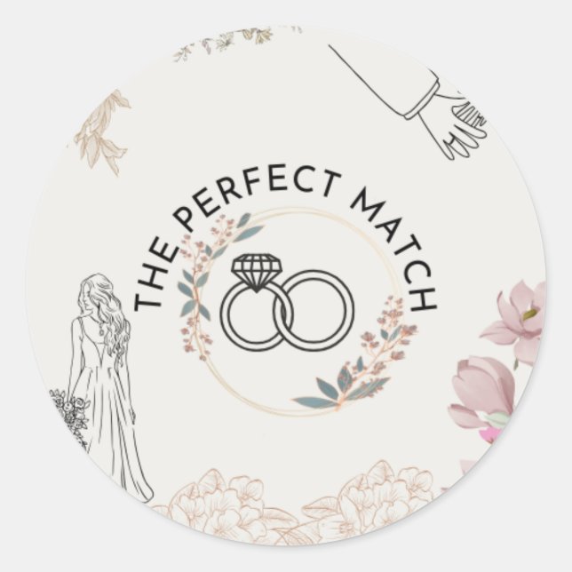 Die perfekte Hochzeit Runder Aufkleber (Vorderseite)
